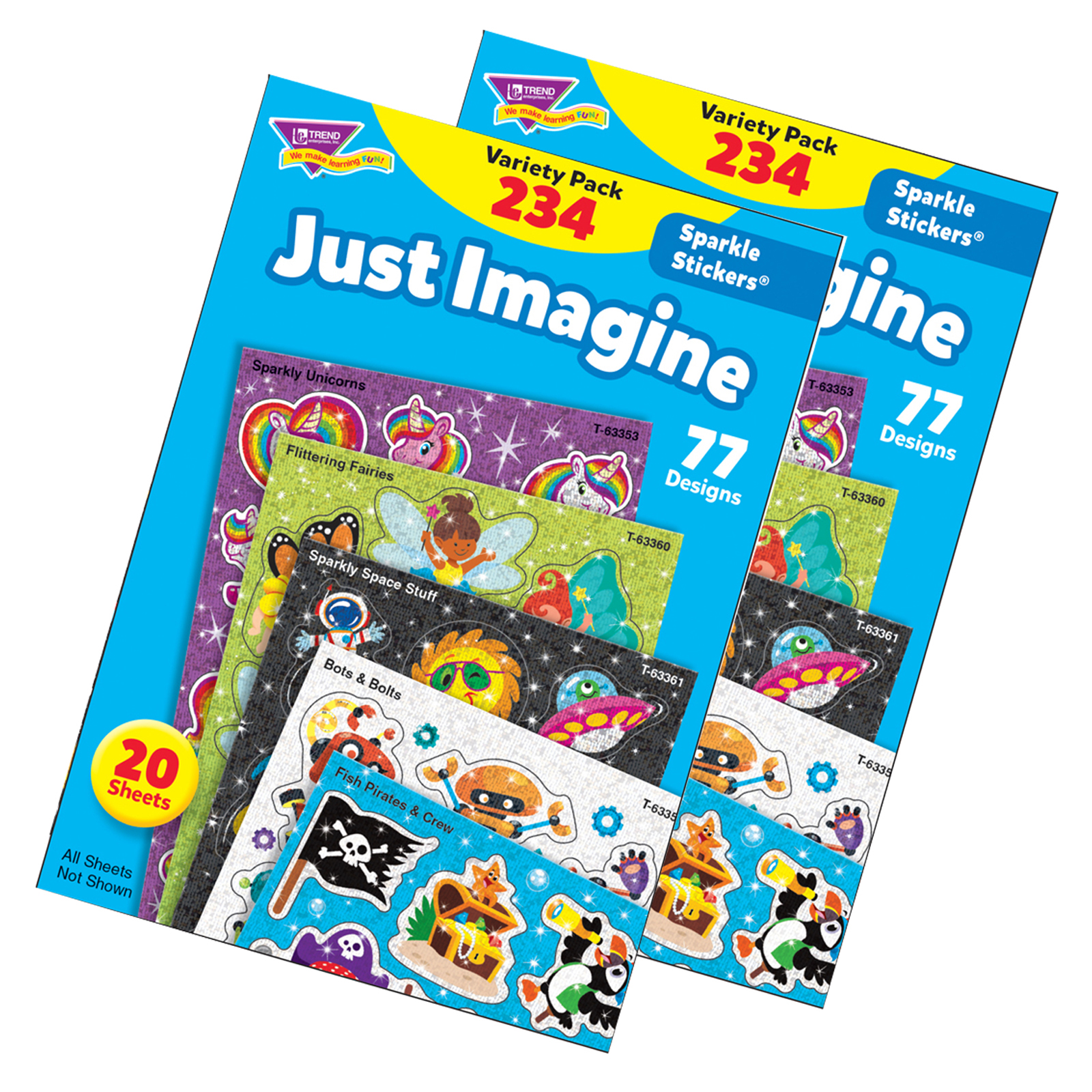 Trend Enterprises® Sparkle Stickers® Just Imagine Variety Pack, 2 Packs of  234